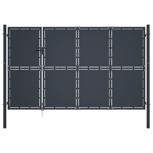 VidaXL vidaXL Gartentor aus Stahl 350 x 150 cm Anthrazit