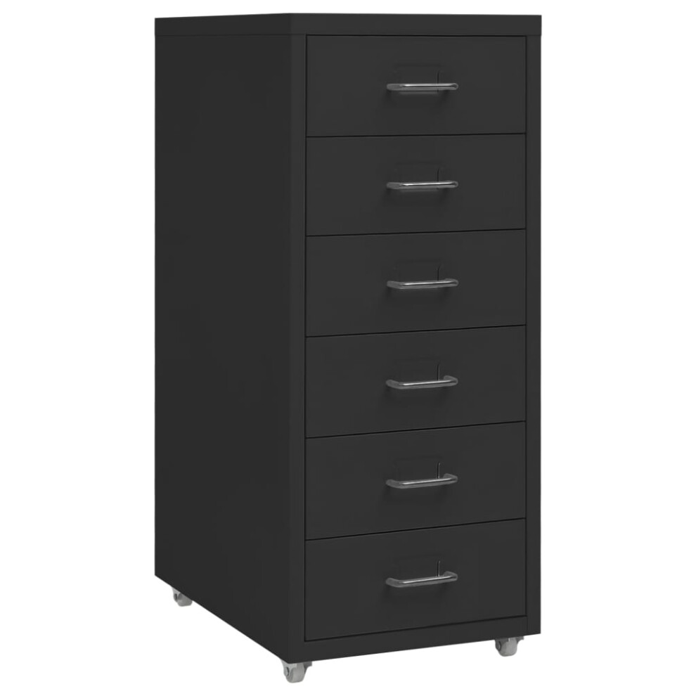 (black, 6 drawers) vidaXL Mobile File Cabinet Metal Storage Filing Cabinet Multi Colours/Models