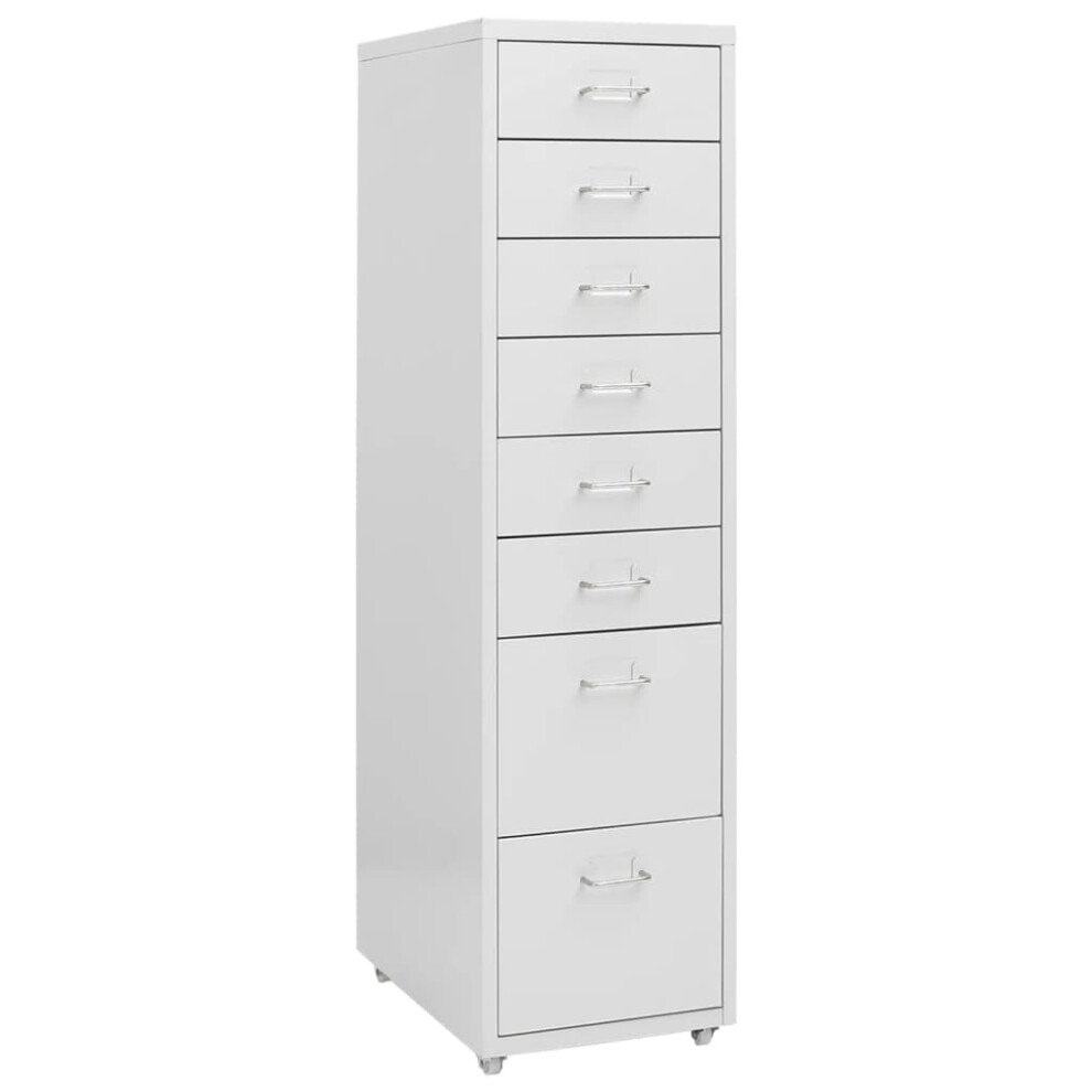 (grey, 8 drawers) vidaXL Mobile File Cabinet Metal Storage Filing Cabinet Multi Colours/Models