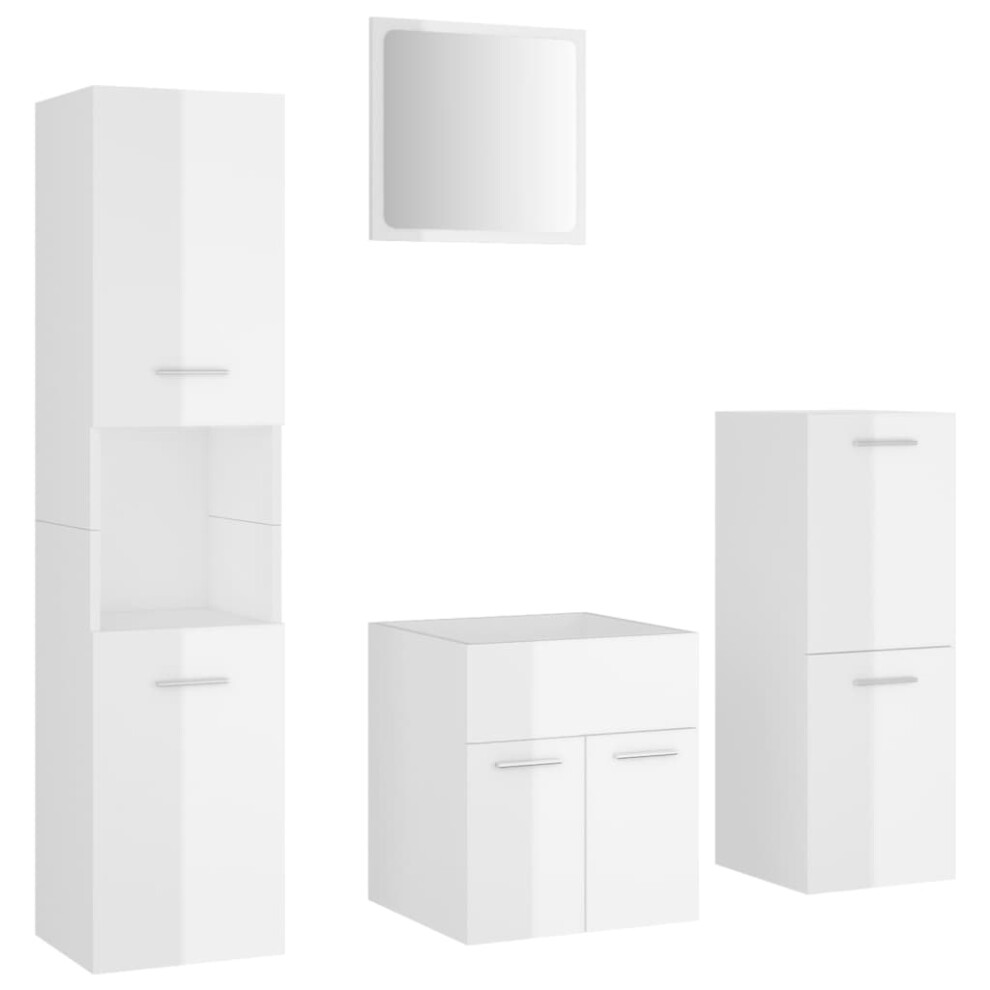 (high gloss white) vidaXL Bathroom Furniture Set Cabinet Bathroom Rack Multi Sizes Multi Colours