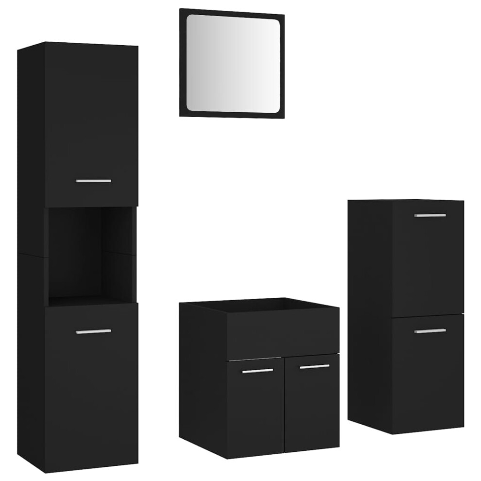 (black) vidaXL Bathroom Furniture Set Cabinet Bathroom Rack Multi Sizes Multi Colours