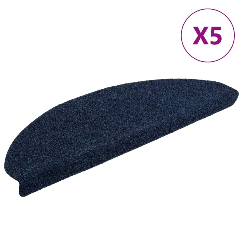 Vidaxl (Navy, 65 X 21 X 4 Cm/ 5 Pcs) Self-Adhesive Stair Mats Decoration Stair Protector Anti-Slip Stair Rug