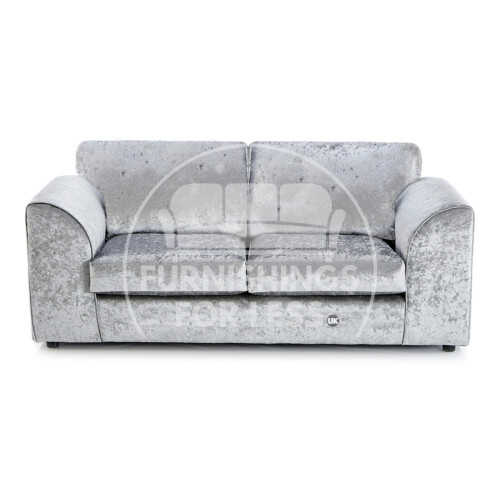(Silver, 3 Seater) Crystal Crushed Velvet Full Back Corner Sofa Range