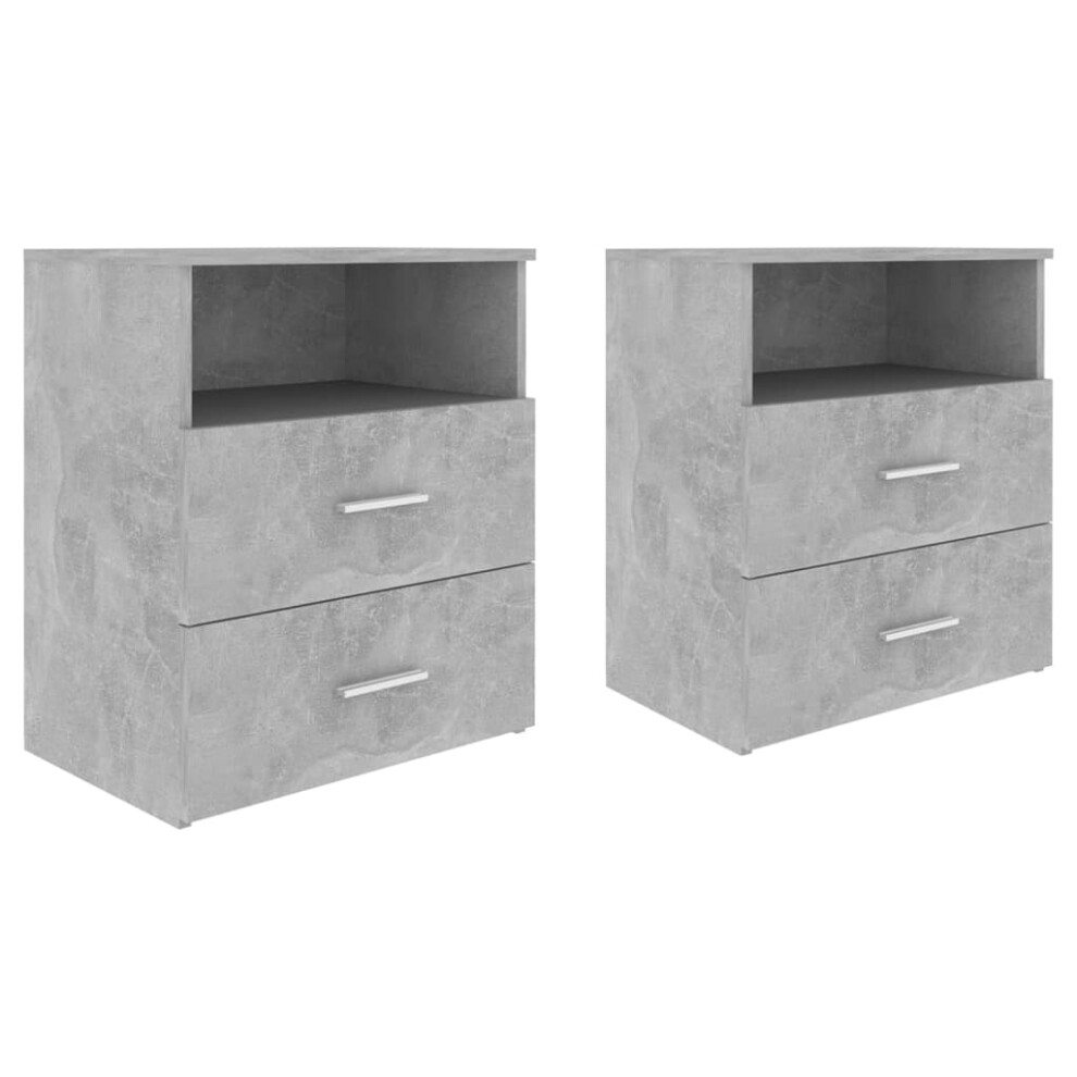 (concrete grey) vidaXL 1/2x Bed Cabinet Bedside Storage Cabinet Nightstand Set Multi Colours