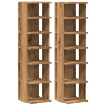 (artisan oak, 2 pcs) vidaXL Shoe Cabinet Household Storage Shelf Shoe Cupboard Engineered Wood