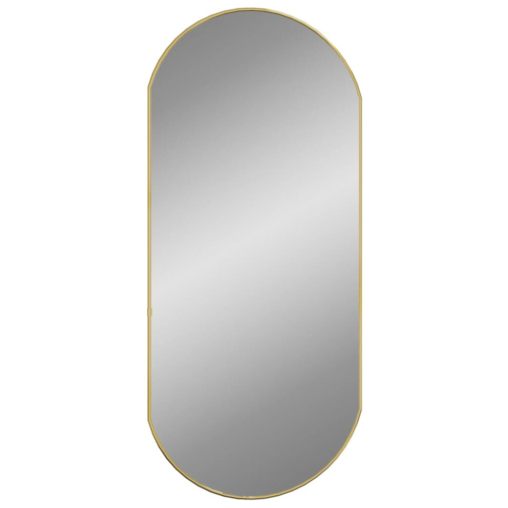 Vidaxl (Gold, 90 X 40 Cm) Wall Mirror Oval Hall Vanity Toilet Hanging Mirror Multi Colours/Sizes
