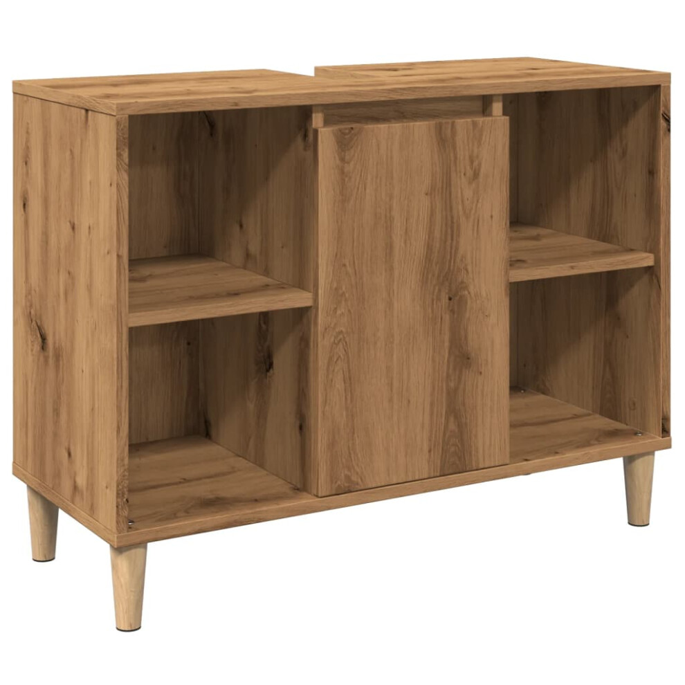 (artisian oak) vidaXL Bathroom Cabinet Cupboard Vanity Unit Artisian Oak Engineered Wood