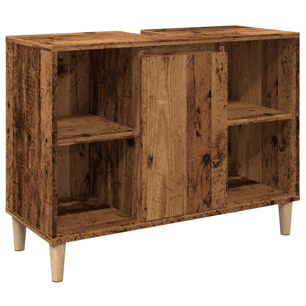 Vidaxl (Old Wood) Sink Cabinet Vanity Unit Storage Under Sink Cabinet Engineered Wood