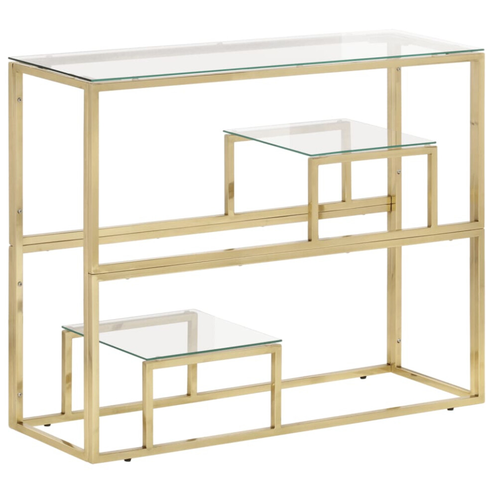 (gold, Glass) vidaXL Console Table End Table Silver Stainless Steel and Solid Wood Sleeper