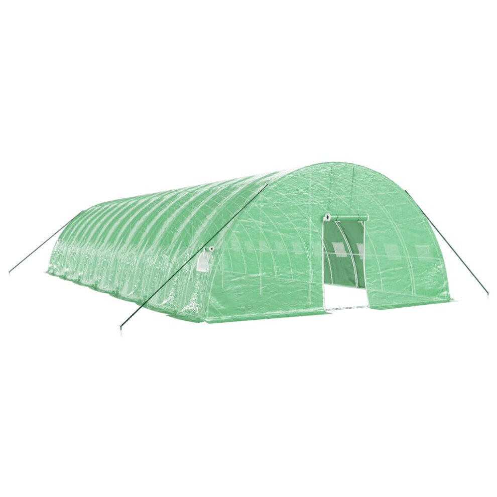 (14 x 6 x 2.85 m) vidaXL Greenhouse Plant House with Steel Frame Polytunnel Greenhouse Green