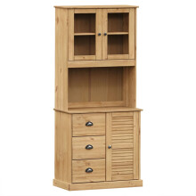 (brown, with 1 door) vidaXL Highboard Sideboard Side Cabinet Storage Cabinet VIGO Solid Wood Pine