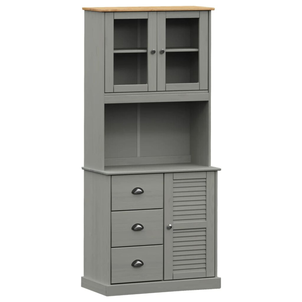 (grey, with 1 door) vidaXL Highboard Sideboard Side Cabinet Storage Cabinet VIGO Solid Wood Pine