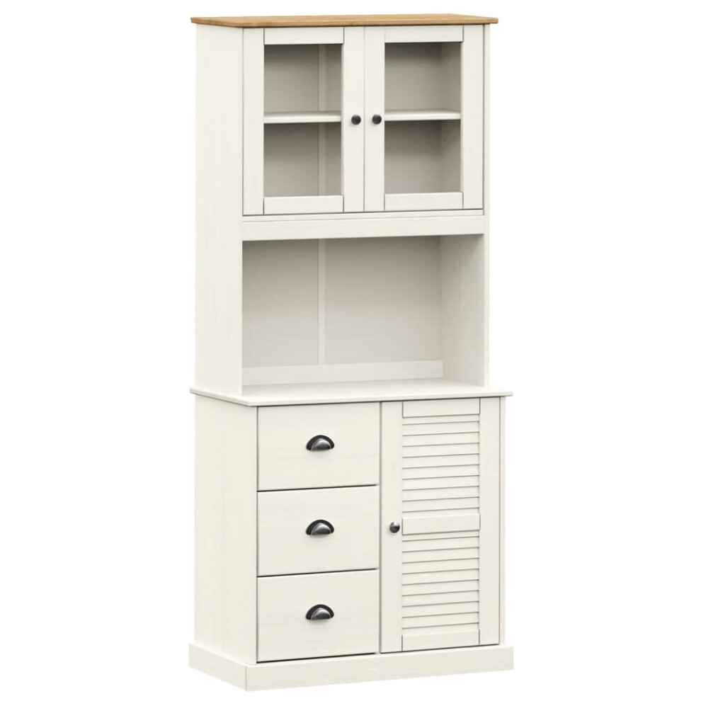 Vidaxl (White, With 1 Door) Highboard Sideboard Side Cabinet Storage Cabinet Vigo Solid Wood Pine