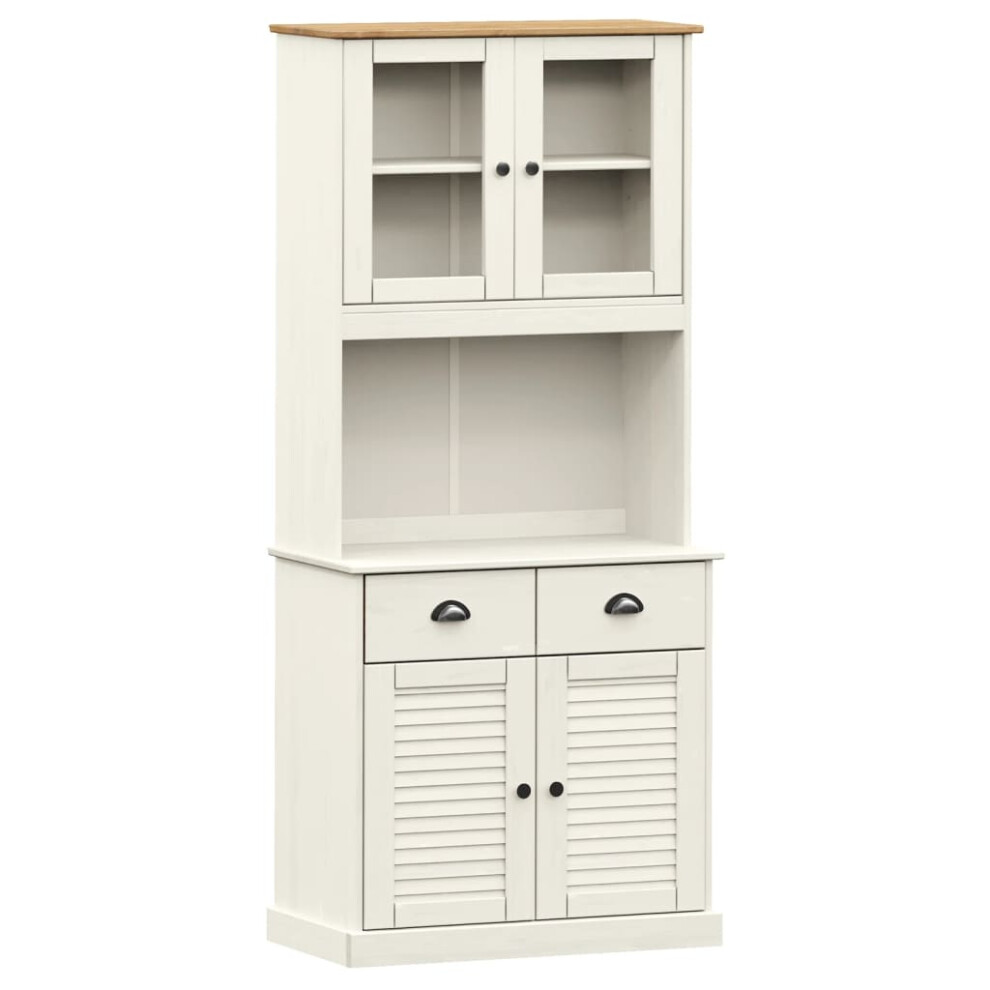 Vidaxl (White, With 2 Doors) Highboard Sideboard Side Cabinet Storage Cabinet Vigo Solid Wood Pine