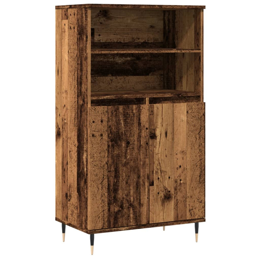 Vidaxl (Old Wood) Highboard Sideboard Side Cabinet Cupboard Artisian Oak Engineered Wood Brown