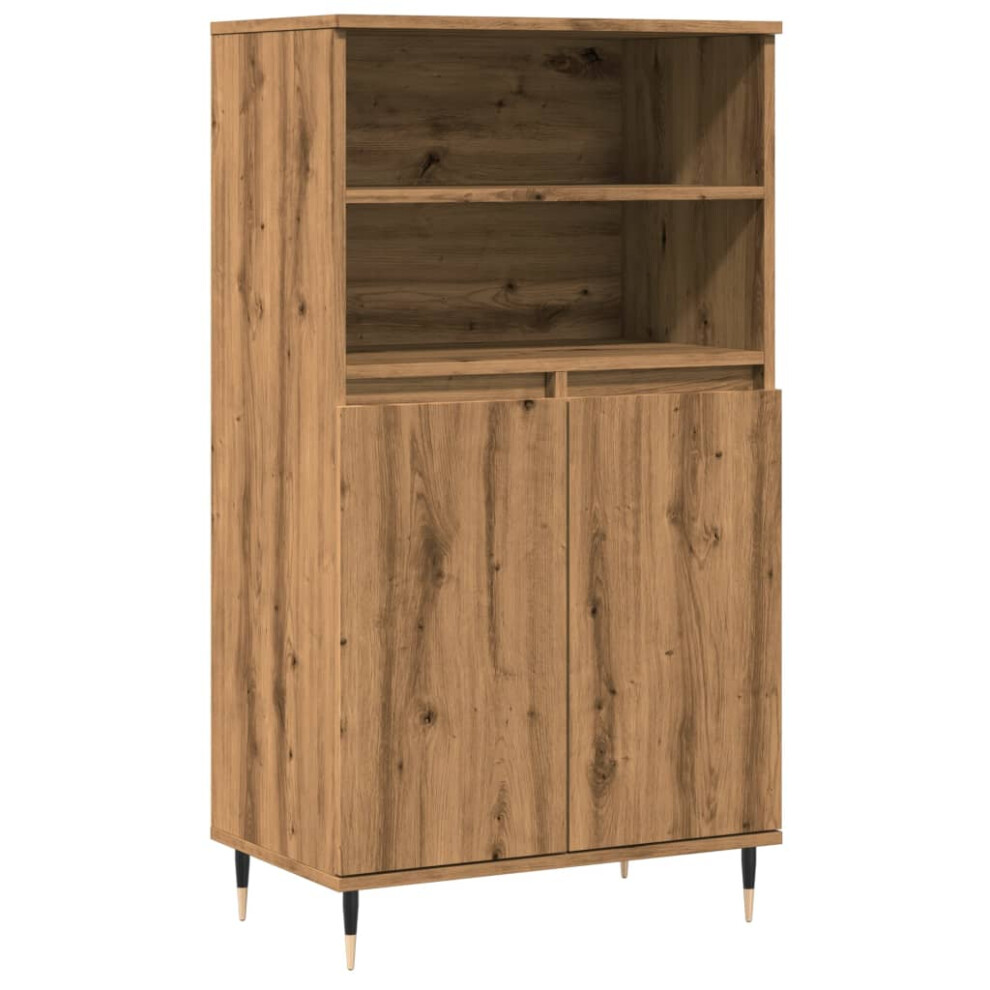 Vidaxl (Artisian Oak) Highboard Sideboard Side Cabinet Cupboard Artisian Oak Engineered Wood Brown