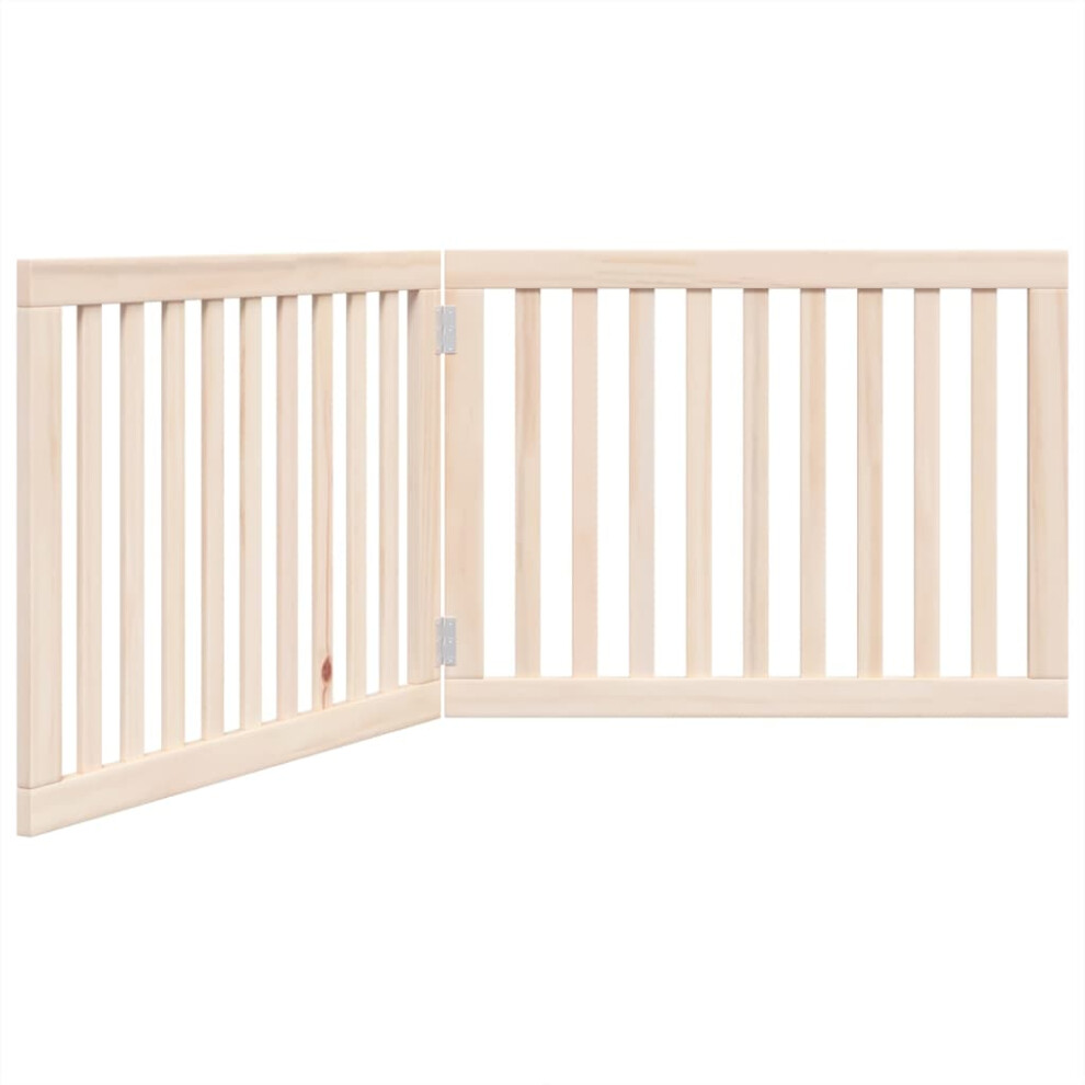 (natural, 80 x 60 x 2 cm/ 2 pcs) vidaXL Dog Gate with Door Foldable Pet Gate Dog Fence Pet Barrier Poplar Wood