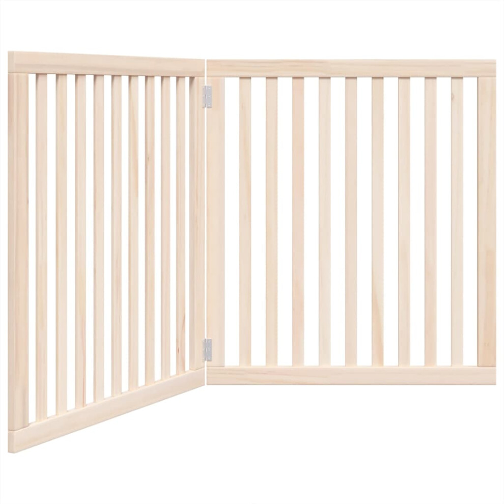 (natural, 80 x 90 x 2 cm/ 2 pcs) vidaXL Dog Gate with Door Foldable Pet Gate Dog Fence Pet Barrier Poplar Wood