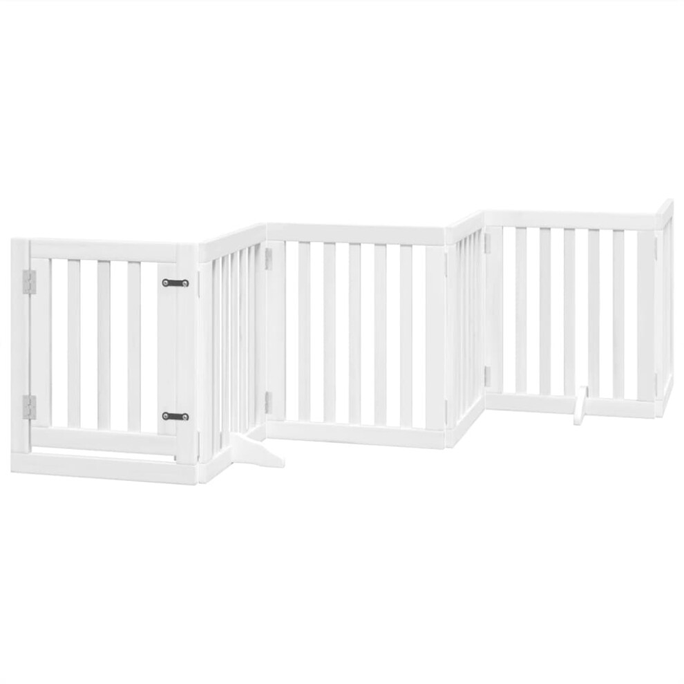 (white, 50 x 60 x 2 cm/ 6 pcs) vidaXL Dog Gate with Door Foldable Pet Gate Dog Fence Pet Barrier Poplar Wood