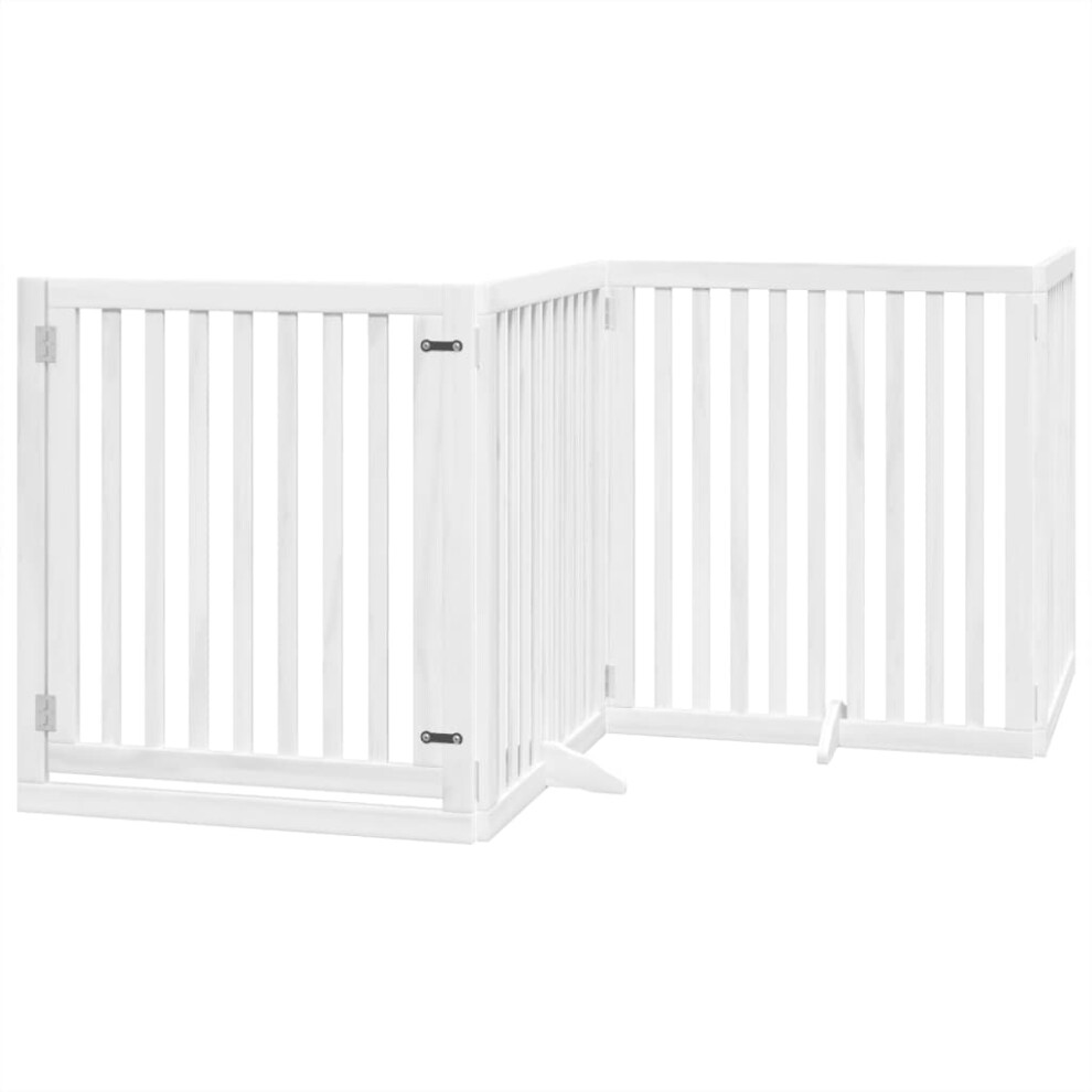 (white, 80 x 90 x 2 cm/ 4 pcs) vidaXL Dog Gate with Door Foldable Pet Gate Dog Fence Pet Barrier Poplar Wood