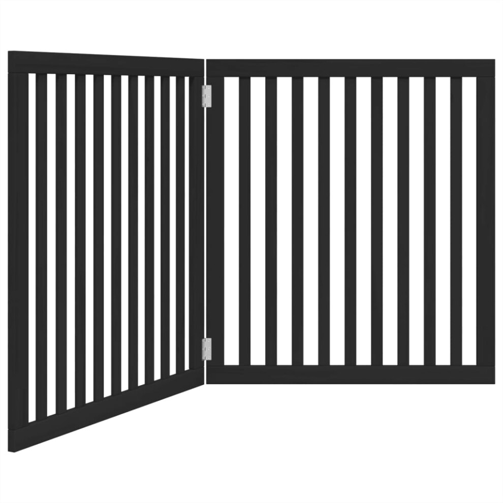 (black, 80 x 90 x 2 cm/ 2 pcs) vidaXL Dog Gate with Door Foldable Pet Gate Dog Fence Pet Barrier Poplar Wood