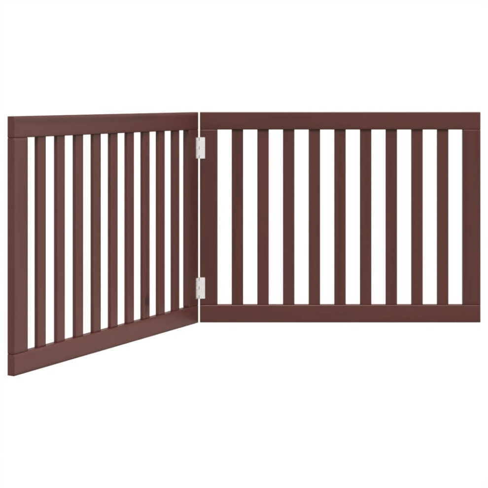 (brown, 80 x 60 x 2 cm/ 2 pcs) vidaXL Dog Gate with Door Foldable Pet Gate Dog Fence Pet Barrier Poplar Wood