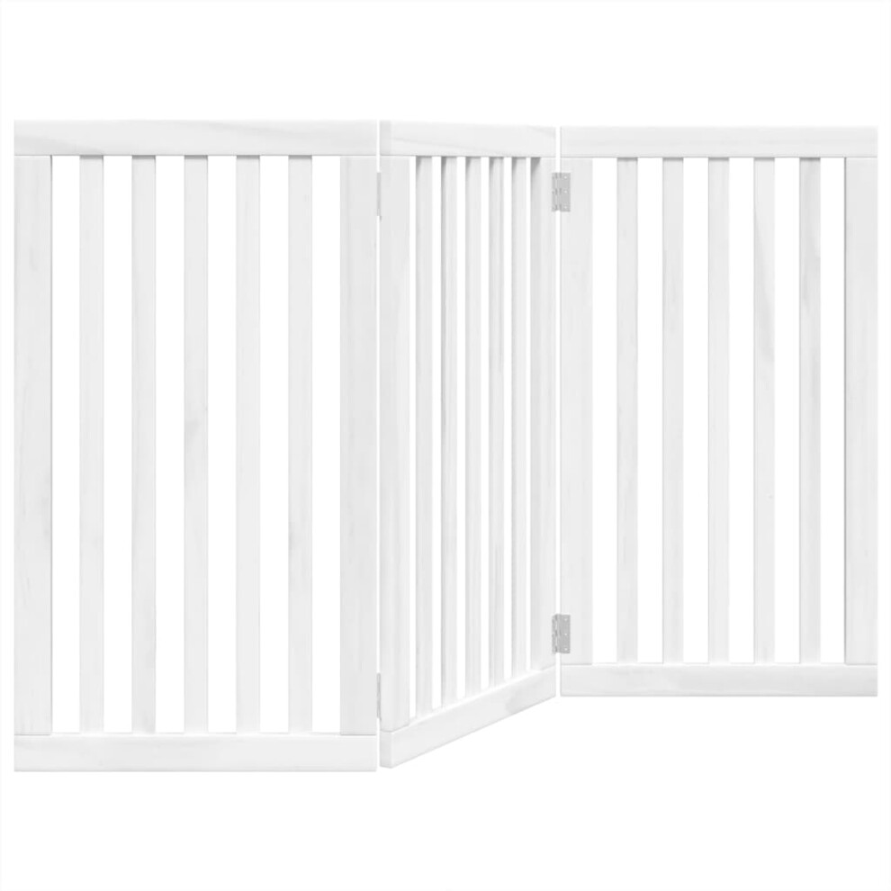 (white, 50 x 90 x 2 cm/ 3 pcs) vidaXL Dog Gate with Door Foldable Pet Gate Dog Fence Pet Barrier Poplar Wood