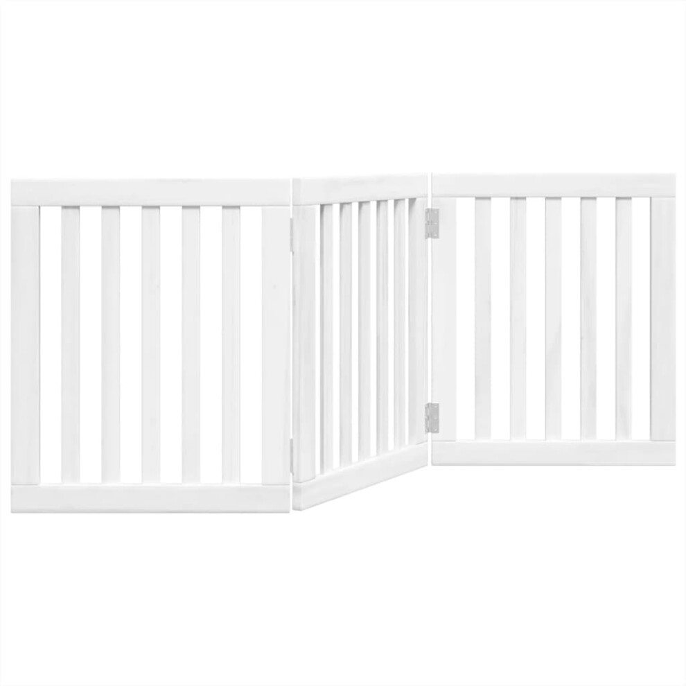 (white, 50 x 60 x 2 cm/ 3 pcs) vidaXL Dog Gate with Door Foldable Pet Gate Dog Fence Pet Barrier Poplar Wood