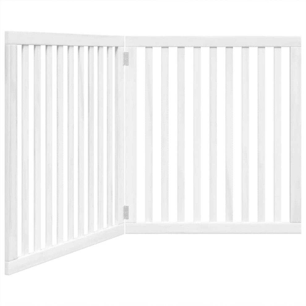 (white, 80 X 90 X 2 cm/ 2 pcs) vidaXL Dog Gate With Door Foldable Pet Gate Dog Fence Pet Barrier Poplar Wood