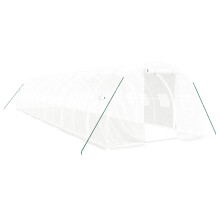 (white, 12 x 3 x 2 m) vidaXL Greenhouse Plant House with Steel Frame Polytunnel Greenhouse White