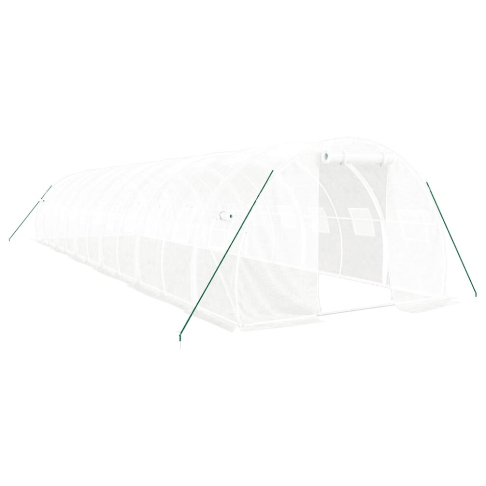 (white, 12 x 3 x 2 m) vidaXL Greenhouse Plant House with Steel Frame Polytunnel Greenhouse White