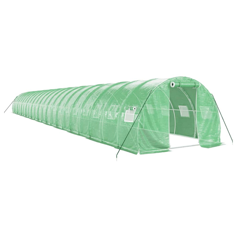 (green, 22 x 3 x 2 m) vidaXL Greenhouse Plant House with Steel Frame Polytunnel Greenhouse White