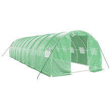 (green, 10 x 3 x 2 m) vidaXL Greenhouse Plant House with Steel Frame Polytunnel Greenhouse White
