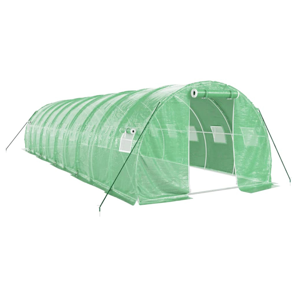 Vidaxl (Green, 10 X 3 X 2 M) Greenhouse Plant House With Steel Frame Polytunnel Greenhouse White