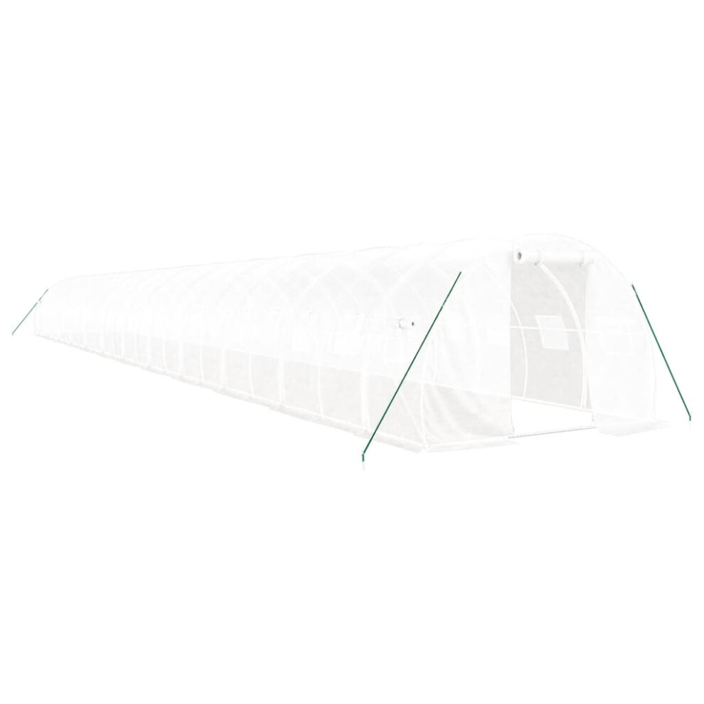 (white, 24 x 3 x 2 m) vidaXL Greenhouse Plant House with Steel Frame Polytunnel Greenhouse White