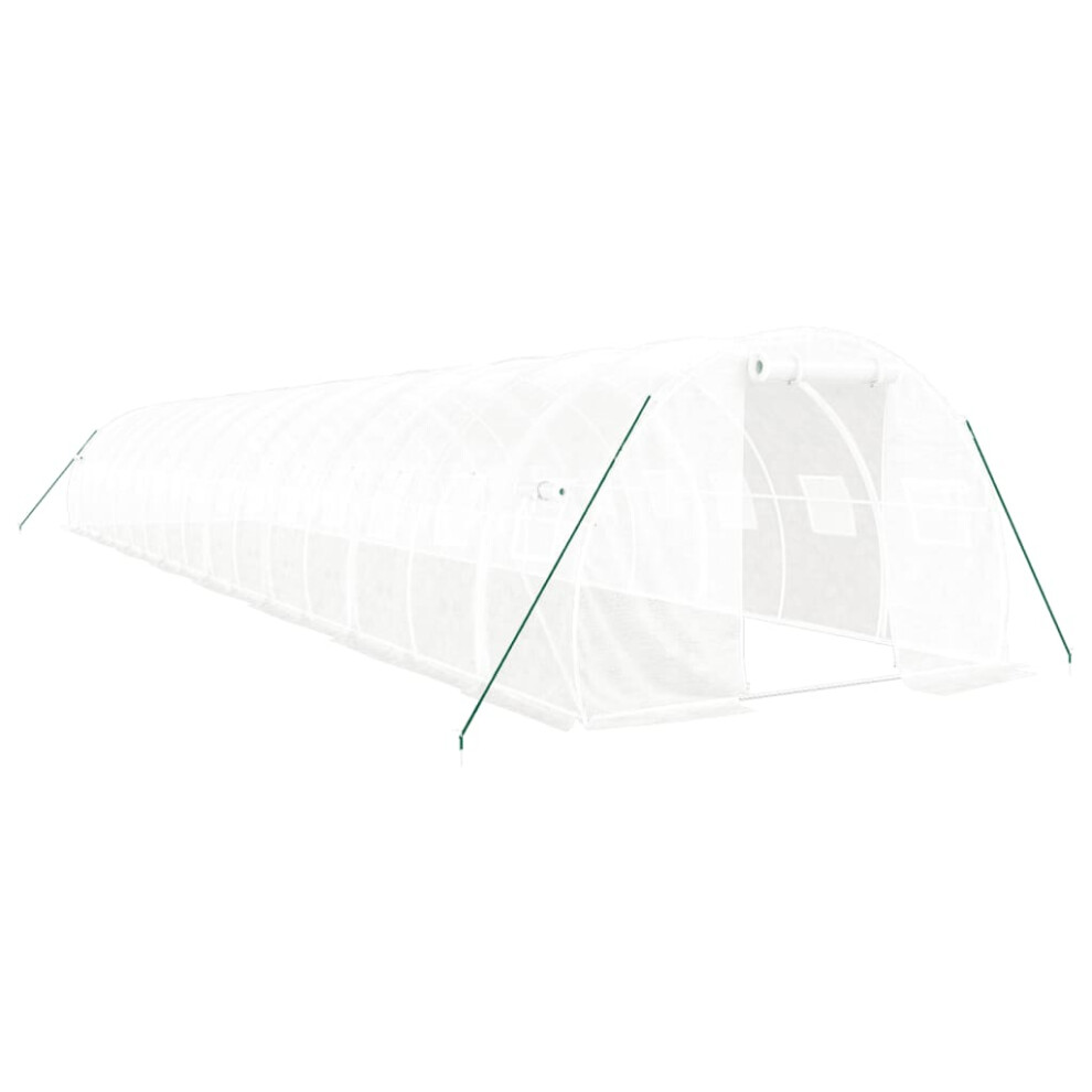 (white, 16 x 3 x 2 m) vidaXL Greenhouse Plant House with Steel Frame Polytunnel Greenhouse White