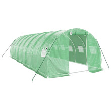 (green, 8 x 3 x 2 m) vidaXL Greenhouse Plant House with Steel Frame Polytunnel Greenhouse White