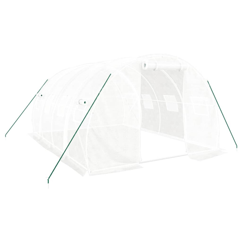 (white, 4 x 3 x 2 m) vidaXL Greenhouse Plant House with Steel Frame Polytunnel Greenhouse White