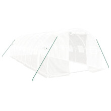 (white, 8 x 3 x 2 m) vidaXL Greenhouse Plant House with Steel Frame Polytunnel Greenhouse White