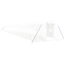 (white, 22 x 3 x 2 m) vidaXL Greenhouse Plant House with Steel Frame Polytunnel Greenhouse White