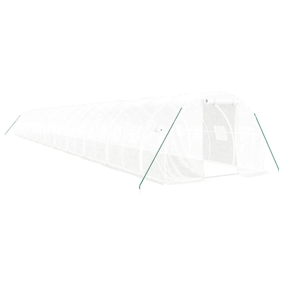 (white, 22 x 3 x 2 m) vidaXL Greenhouse Plant House with Steel Frame Polytunnel Greenhouse White