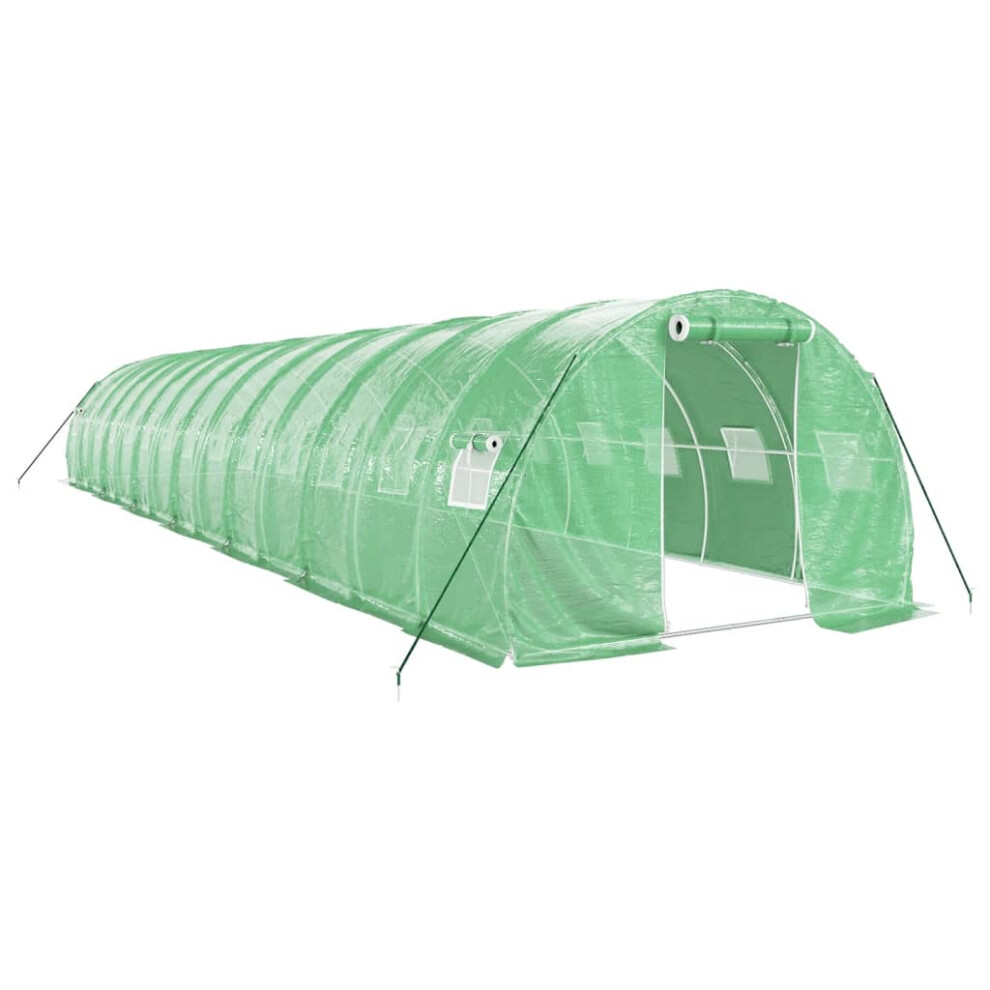 (green, 14 x 3 x 2 m) vidaXL Greenhouse Plant House with Steel Frame Polytunnel Greenhouse White