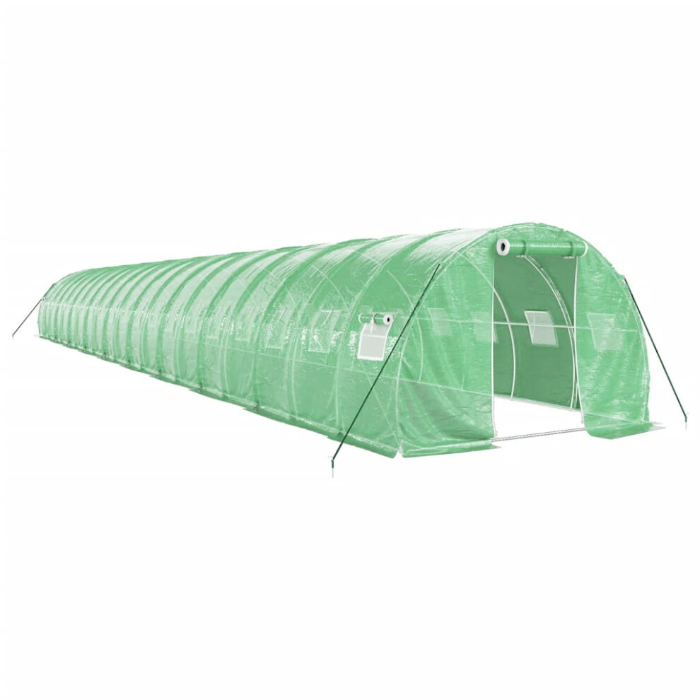 (green, 20 x 3 x 2 m) vidaXL Greenhouse Plant House with Steel Frame Polytunnel Greenhouse White