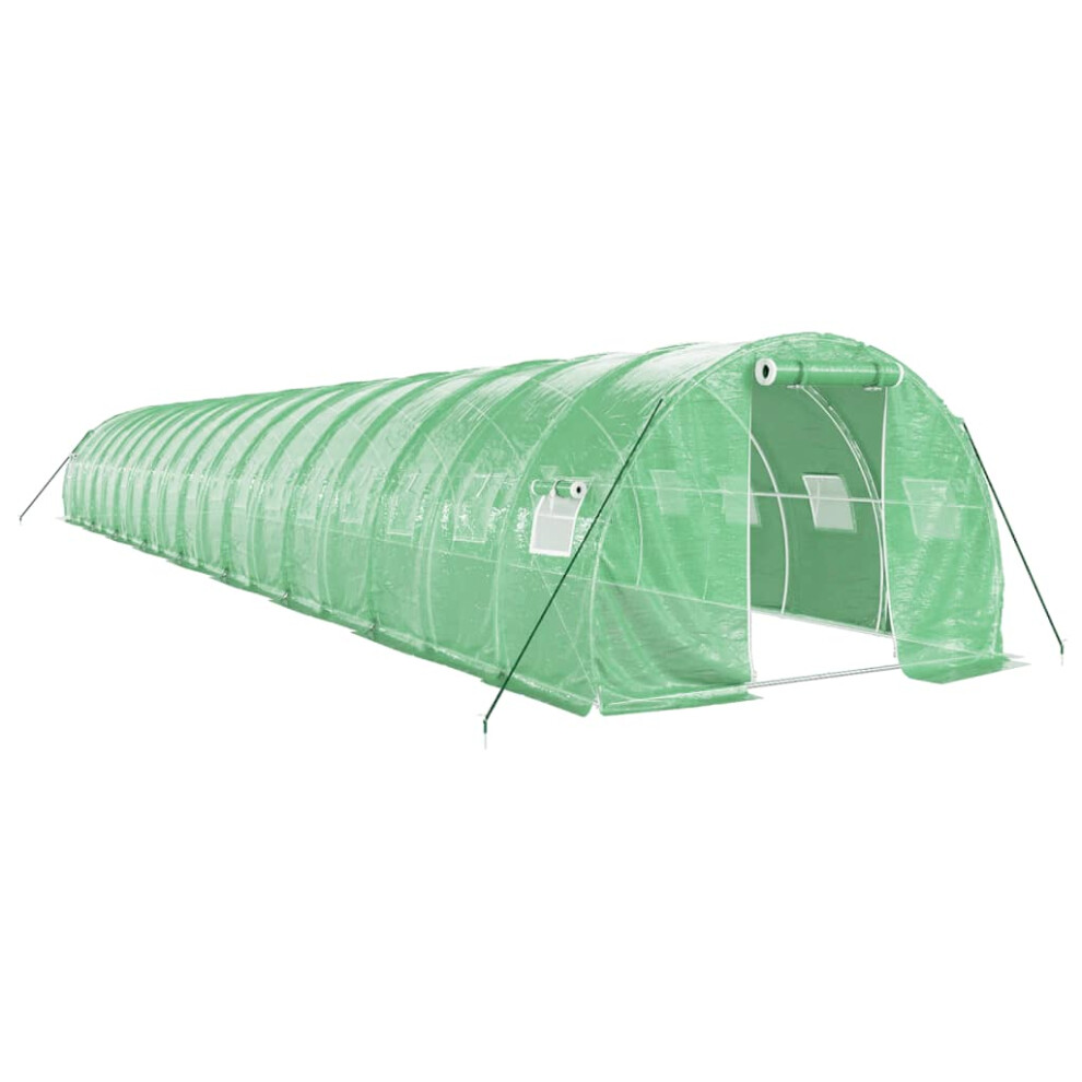 (green, 18 x 3 x 2 m) vidaXL Greenhouse Plant House with Steel Frame Polytunnel Greenhouse White