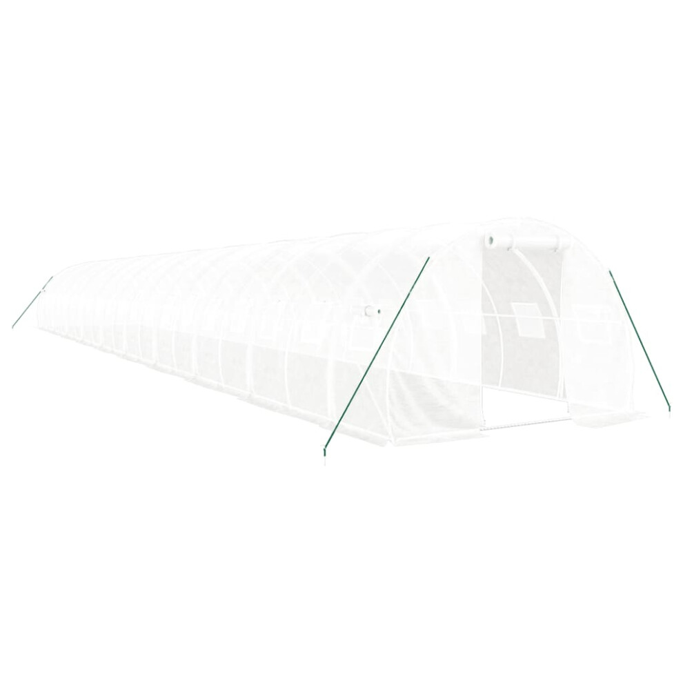 (white, 20 x 3 x 2 m) vidaXL Greenhouse Plant House with Steel Frame Polytunnel Greenhouse White