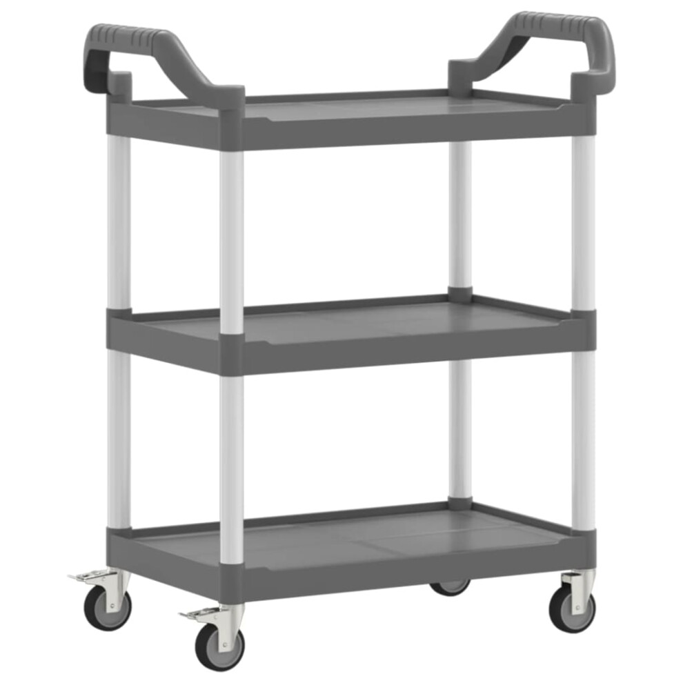 (grey, 81 x 41 x 92 cm) vidaXL 3-Tier Trolley Serving Cart Kitchen Storage Serving Trolley Aluminium