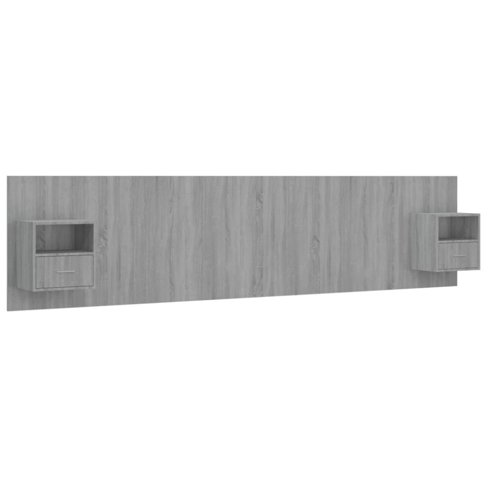 (grey sonoma, one drawer and one shelf) vidaXL Bed Headboard with Cabinets Bed Header Bed Cabinet Engineered Wood