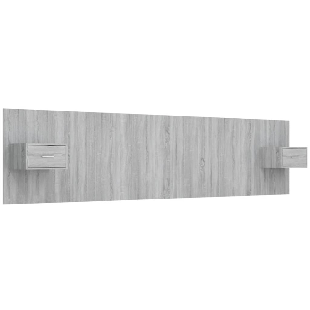 Vidaxl ( Sonoma, One Drawer) Bed Headboard With Cabinets Bed Header Bed Cabinet Engineered Wood Grey