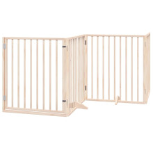 (natural, 80 x 90 x 2 cm/ 4 pcs) vidaXL Dog Gate with Door Foldable Dog Fence Pet Gate Pet Barrier Poplar Wood