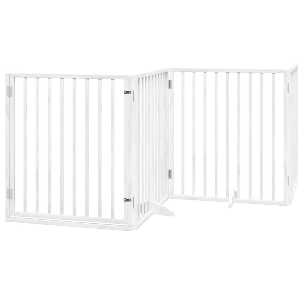 (white, 80 x 90 x 2 cm/ 4 pcs) vidaXL Dog Gate with Door Foldable Dog Fence Pet Gate Pet Barrier Poplar Wood